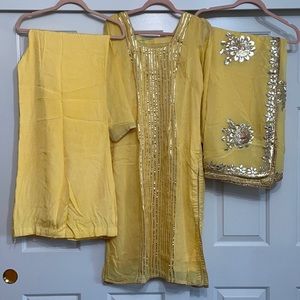 Palazzo stitched women suit